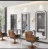 Hair Salon Stations Mirror Barber Salon Furniture Barber Styling Mirror Stations Makeup Salon Mirror with LED