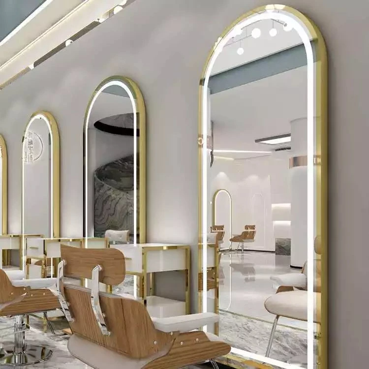 Beauty Hair Salon Furniture Barber Mirrors LED Salon Mirror with Lights Stations Hairdressing Styling Station Makeup Mirror