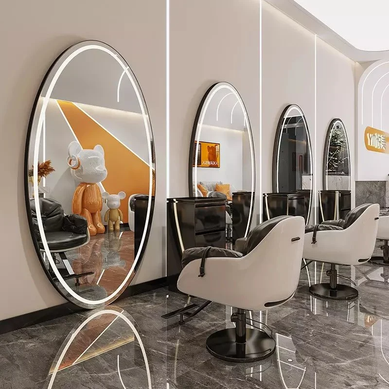 Hair Salon Station Styling Mirror Barber Shop Salon Furniture Salon Mirror with LED Light