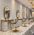 High Quality Large Full Length Gold Styling Barber Salon Furniture Wall Mounted Hairdressing Makeup LED Beauty Salon Mirror