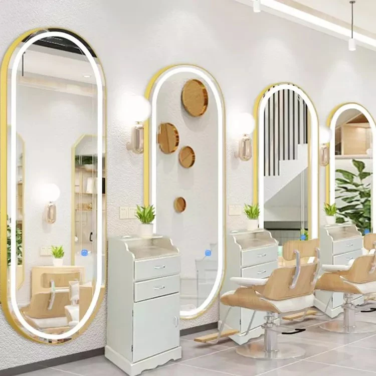 Home Dressing Room Whole Body LED Lighted Makeup Mirror Full Length Hair Beauty Salon Mirror with Lights