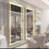 Modern CE/IP44/Rohs Certificated Gloden Metal Frame Decorative Makeup Salon Wall Mirror