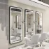 Modern Style Salon Furniture Hair Salon Hairdressing Mirror Wall-Mounted Double-Sided Makeup Mirror, Mirror with LED