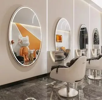 Saloon Equipment and Furniture Barber Stations Hair Styling with Lights Salon Station Mirror