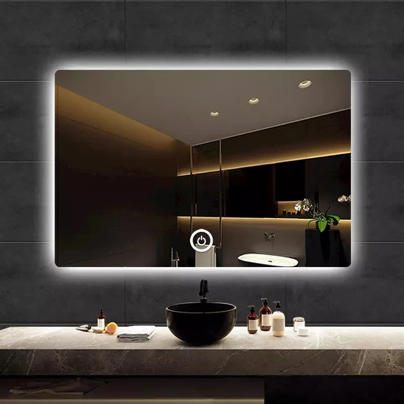 Smart Hotel LED Bath Mirror Designer Nordic Back Lit Bathroom Touch Screen Mirror Bluetooth Mirrors