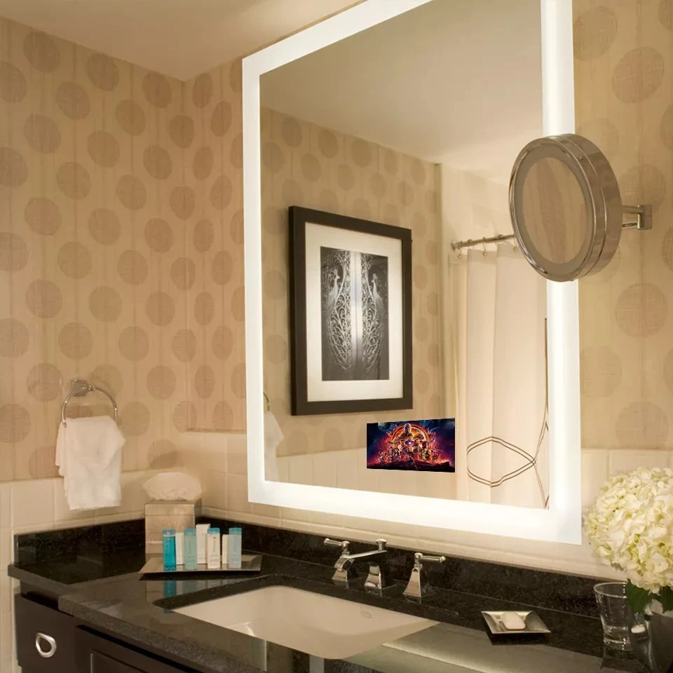 Smart Mirror Light Hospitality Hotel Salon Customized Size Bathroom Mirror with LED Light