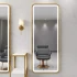 Wall Mounted Salon Mirror Metal Frame LED Lighted Dressing Room Rectangle Mirrors