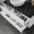 39 Inch Modern White Basin Cabinet Bathroom Corner Single Sink Cabinet with Mirror Cabinet