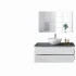 39 Inch Modern White Basin Cabinet Bathroom Corner Single Sink Cabinet with Mirror Cabinet