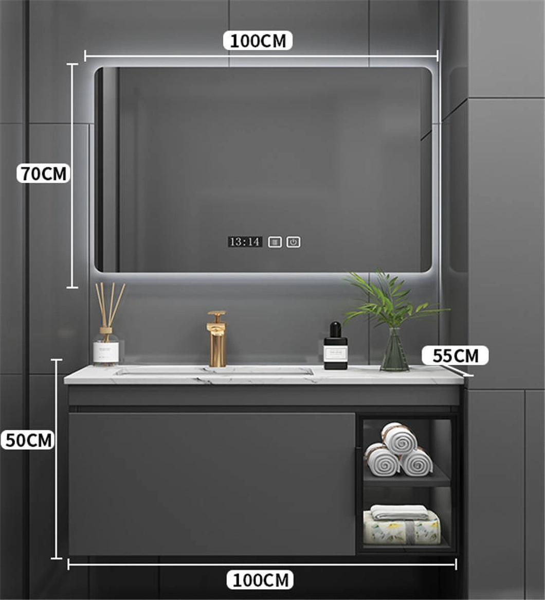 Factory Sales Black Marble Waterproof Bathroom Medicine Cabinet Bathroom Furniture Cabinet Wash Basin for Hand Wash