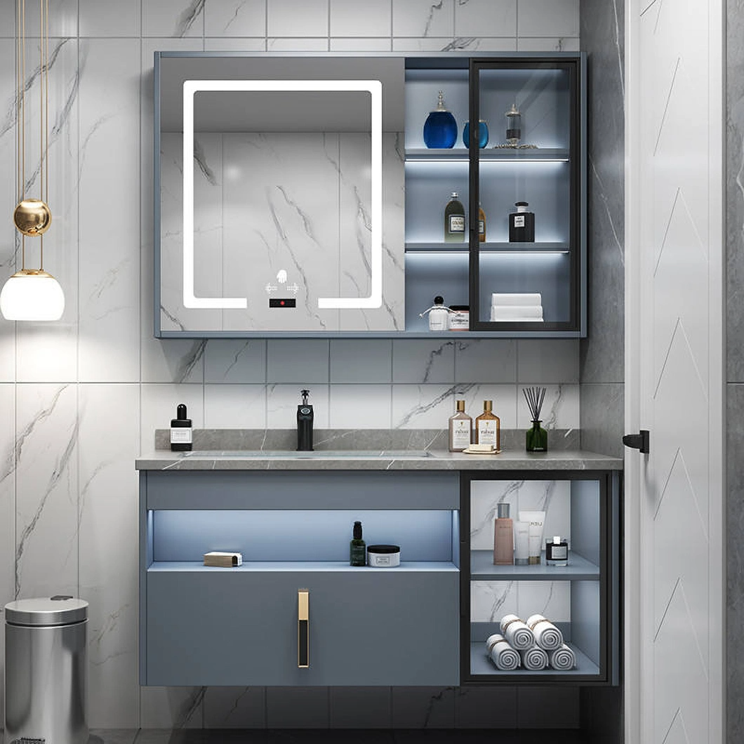 High Quality Modern Wall Mounted Bathroom Cabinets Plywood Aluminum Bathroom Cabinets with Mirrors