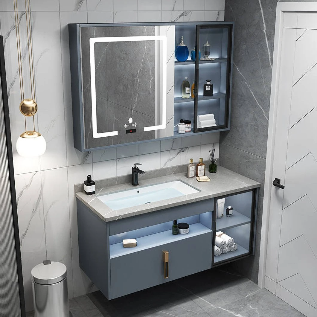 High Quality Modern Wall Mounted Bathroom Cabinets Plywood Aluminum Bathroom Cabinets with Mirrors