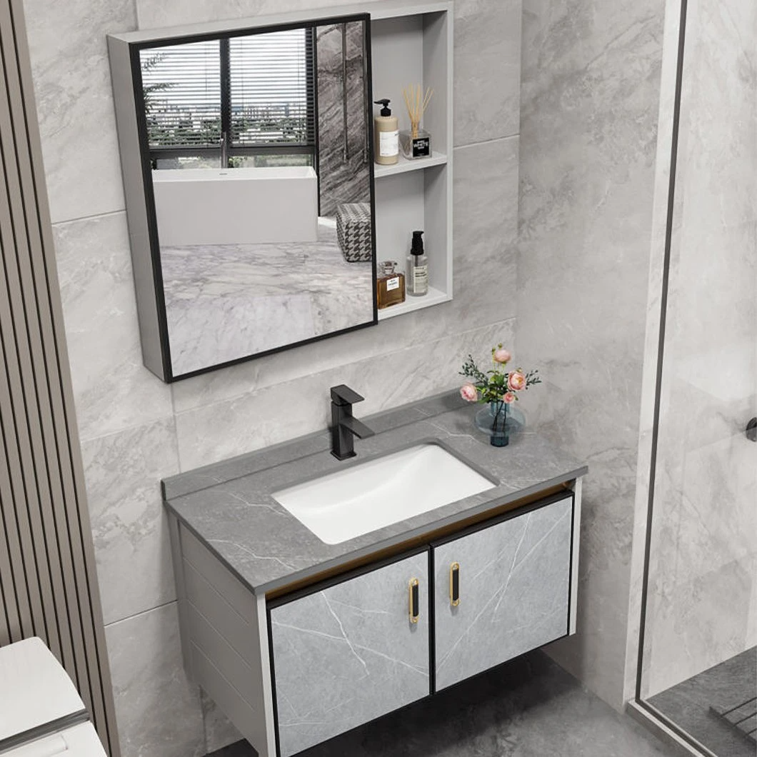 Modern Corner Waterproof Storage Cabinet Solid Wood Vanity Bathroom Mini Small Bathroom Cabinet