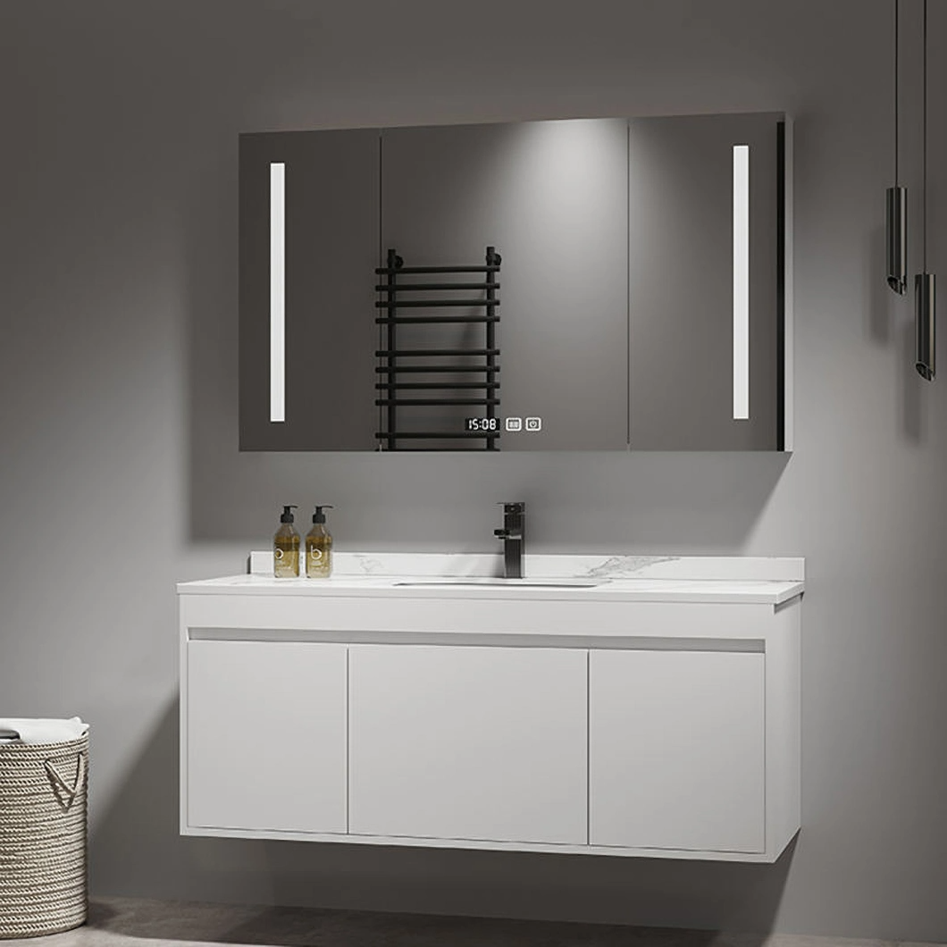 Modern Solid Wood Wash-and-Dressing Cabinet Black Bathroom Corner Luxury Bathroom Cabinet with Mirror Cabinet