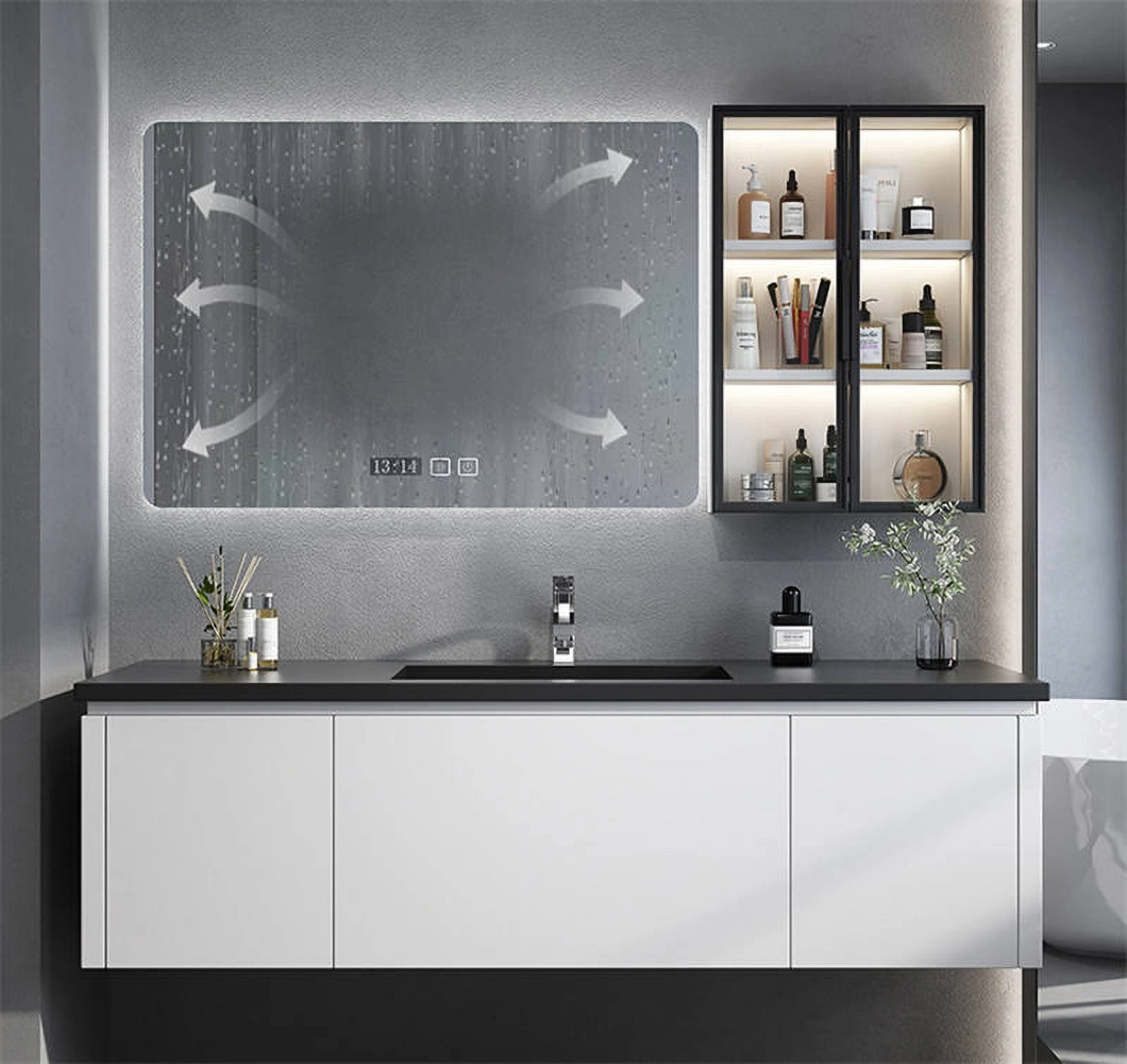 Modern Bathroom Cabinet PVC Bathroom Basin Cabinet Luxury Bathroom Waterproof Shower Cabinet with Smart Mirror