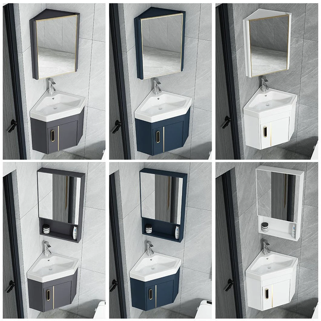 Modern Bathroom Corner Wooden Mini Bathroom Cabinet Bathroom Sink Cabinet with Mirror Cabinet