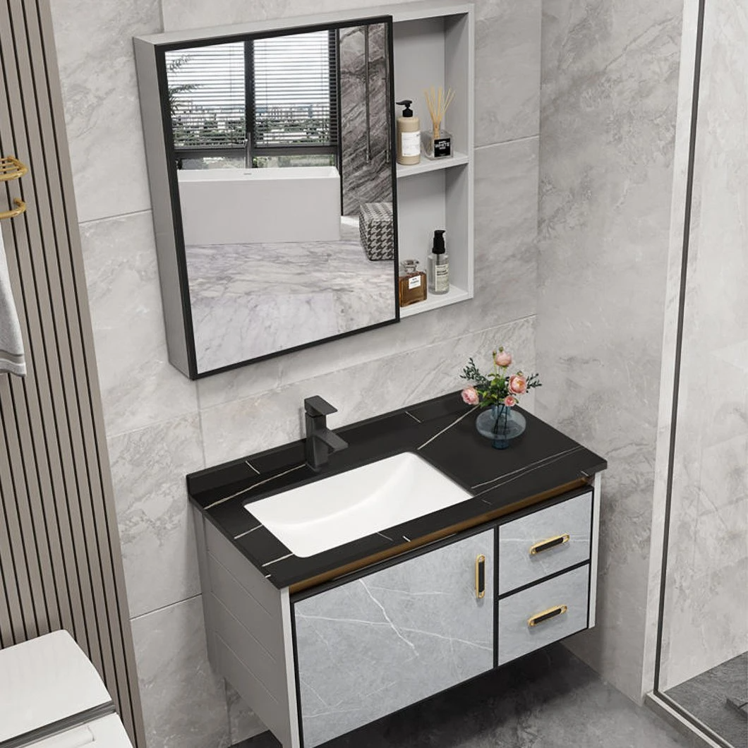 Modern Corner Waterproof Storage Cabinet Solid Wood Vanity Bathroom Mini Small Bathroom Cabinet