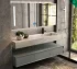 Modern Wall Mounted White Marble Bathroom Cabinet Luxury Storage Vanity with Mirror Cabinet