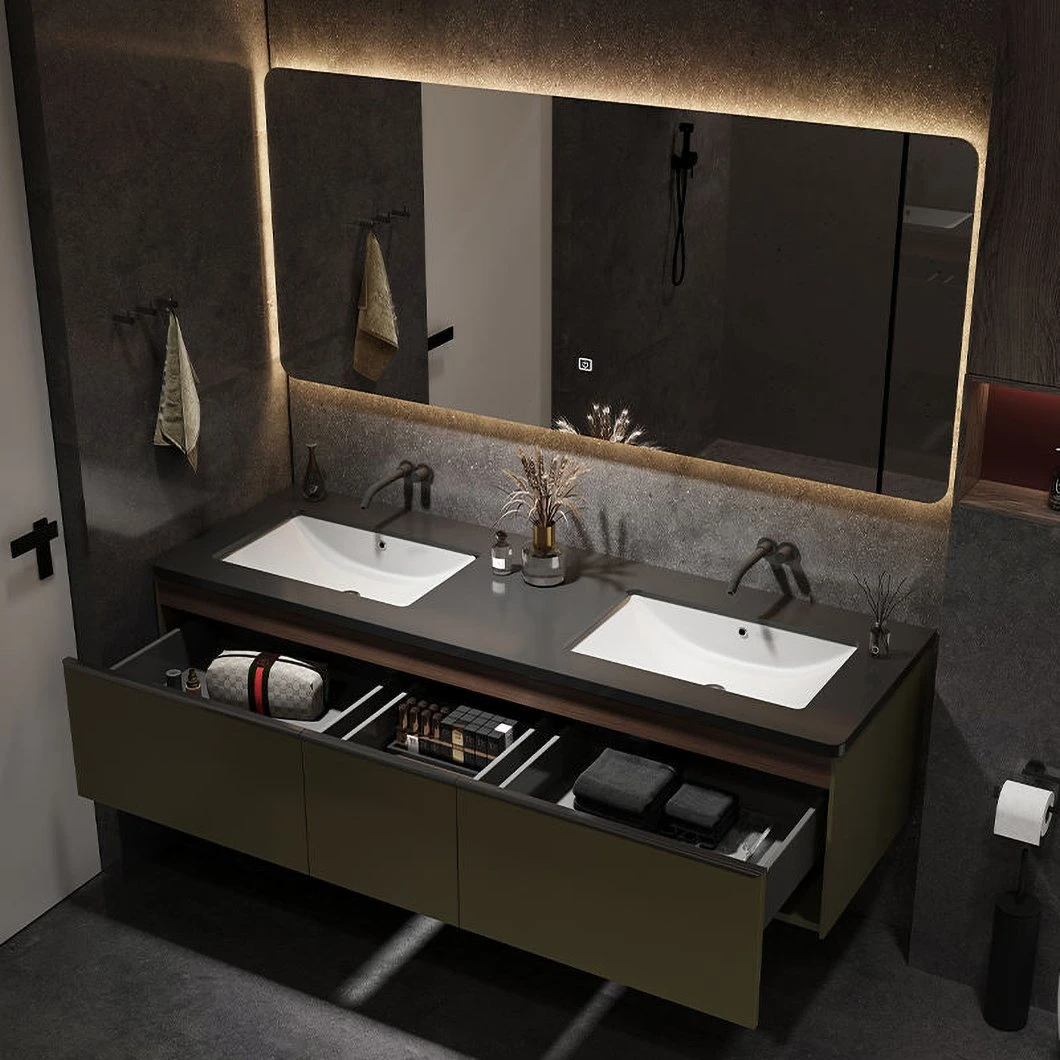 2023 Modern Hotel Style Oak Faucet Bathroom Sink Modern Bathroom Vanities Cabinet with Tops