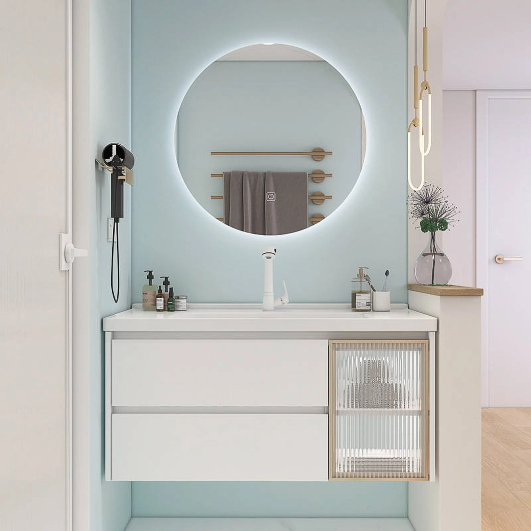 2023 New Bathroom Cabinet Double Sink Bathroom Furniture Waterproof Vanity Set with Mirror Cabinet