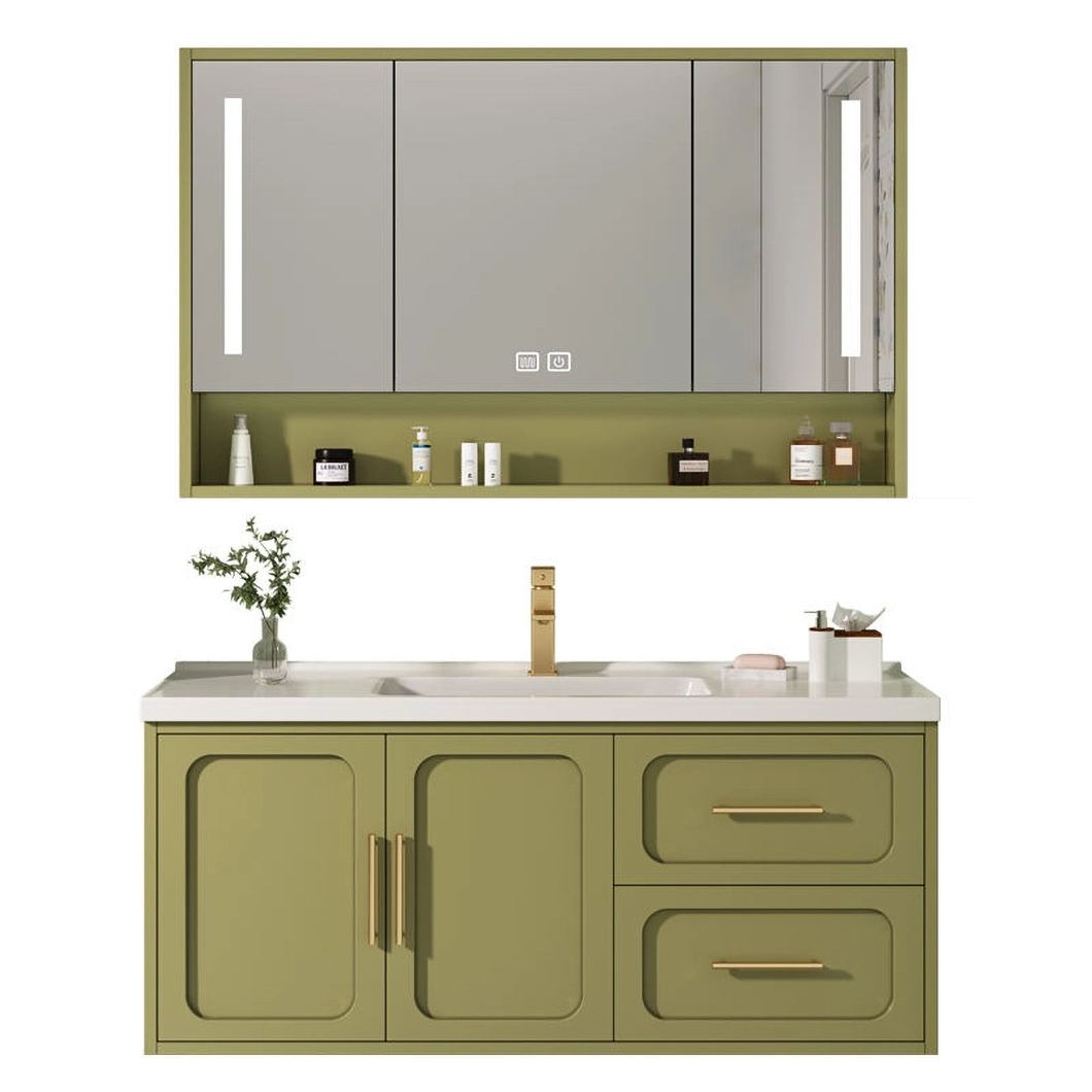 2023 New Bathroom Furniture Vanity Cabinet Wall Mounted Aluminum Bathroom Cabinet with Mirror