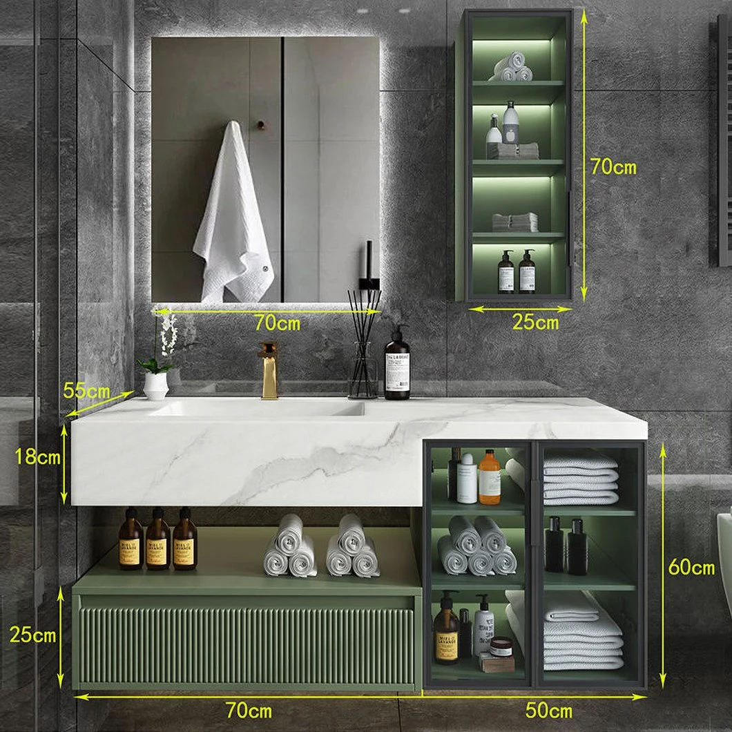 2023 New Design Bathroom Cabinet Waterproof Medicine Cabinet Marble Bathroom Mirror Cabinet