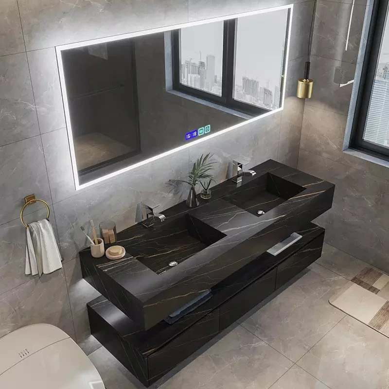 European Style Bath Furniture Hotel Home Luxury Modern Bathroom Vanity with Mirror Cabinet