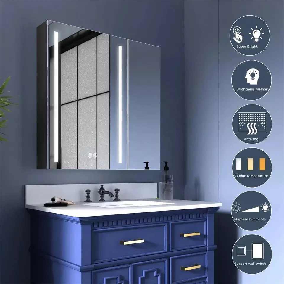 Living Room Bathroom Furniture Stainless Steel Bathroom Vanities Medicine Cabinet Mirror Cabinet