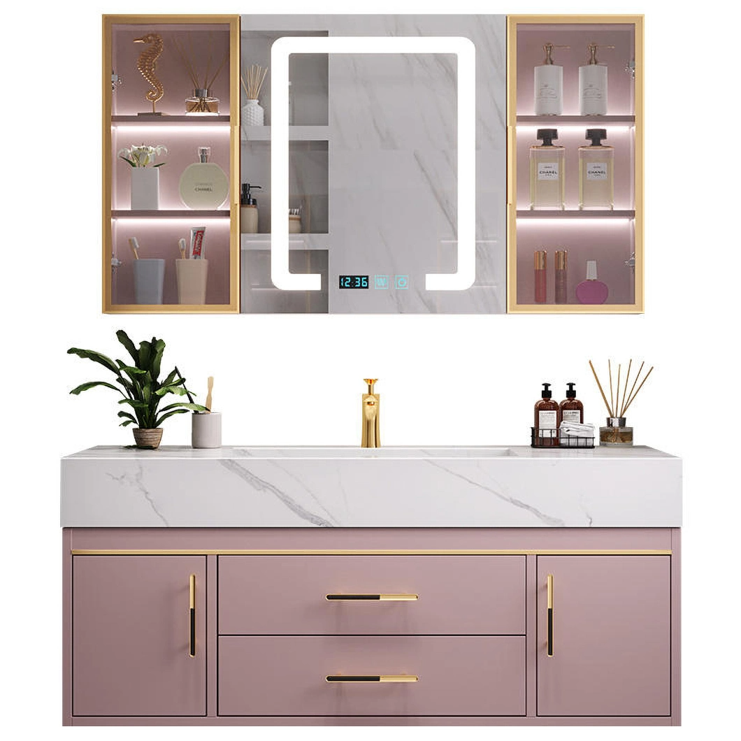 Luxury Bathroom Furniture Sink and Cabinet Set Marble Waterproof Bathroom Cabinet