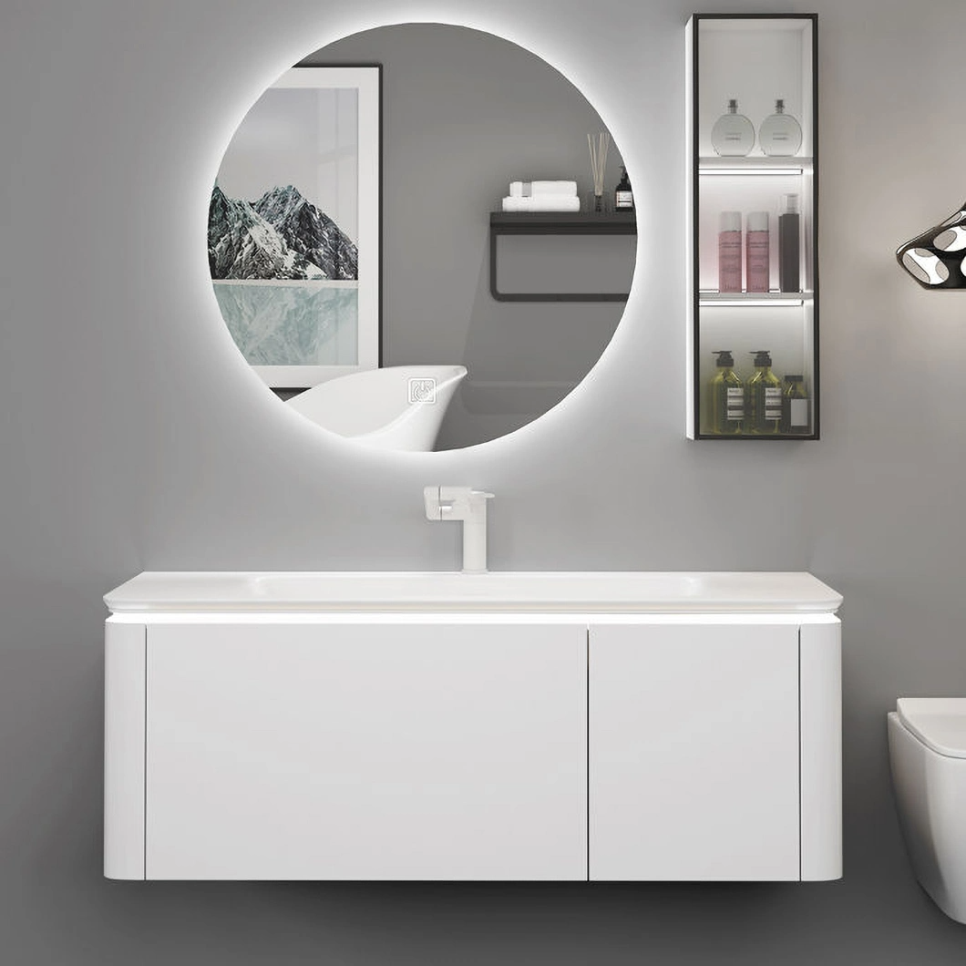 Modern Wall Mounted Waterproof Bathroom Vanity White Corner Small Bathroom Cabinet Set