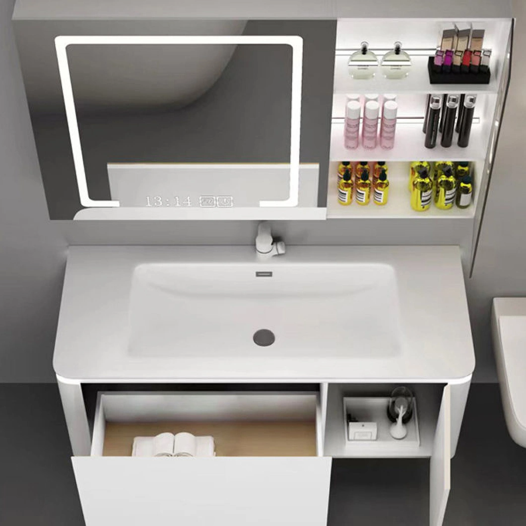 Modern Wall Mounted Waterproof Bathroom Vanity White Corner Small Bathroom Cabinet Set