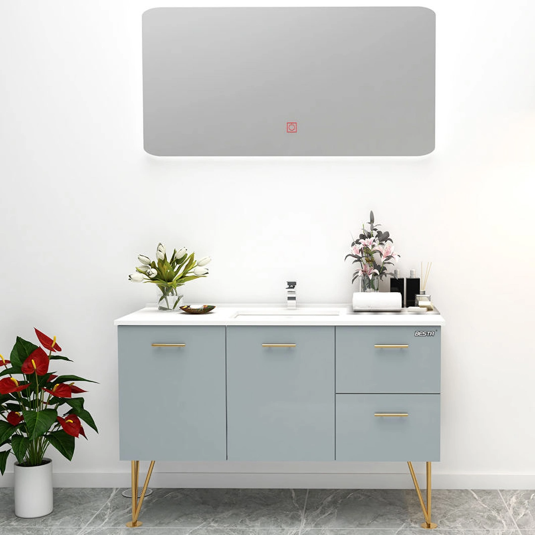 Modern Bathroom Furniture Quality Supplier Bathroom Vanity Mirror Solid Wood Bathroom Cabinet