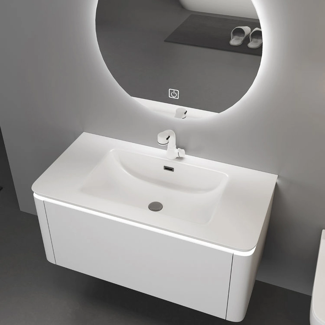 Modern Wall Mounted Waterproof Bathroom Vanity White Corner Small Bathroom Cabinet Set