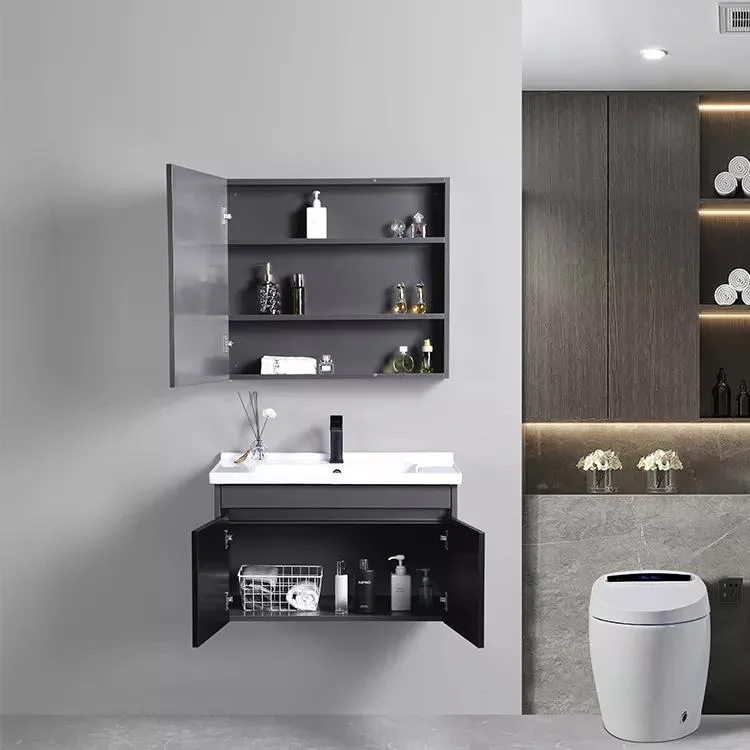 Vanity Cabinet Cheap Wall Mounted Bathroom Wash Basin Vanity Wood Color Furniture Granite Bathroom Mirror Cabinet