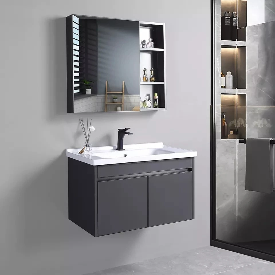 Vanity Cabinet Cheap Wall Mounted Bathroom Wash Basin Vanity Wood Color Furniture Granite Bathroom Mirror Cabinet