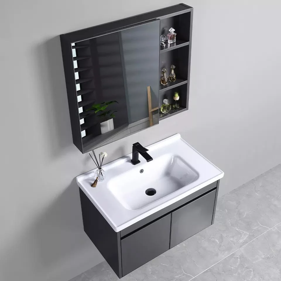 Vanity Cabinet Cheap Wall Mounted Bathroom Wash Basin Vanity Wood Color Furniture Granite Bathroom Mirror Cabinet