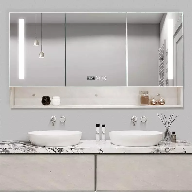 Wholesale American Style Modern Bathroom Vanity Solid Wood Bathroom Furniture for Hotel Bathroom with Mirror Cabinet