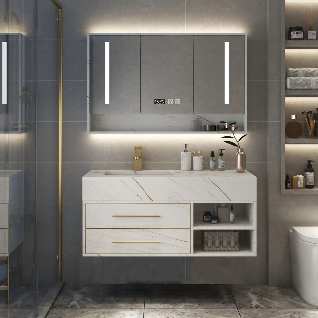 American Style Wholesale White Solid Wood Furniture Bathroom Vanity Bathroom Cabinet with Mirror