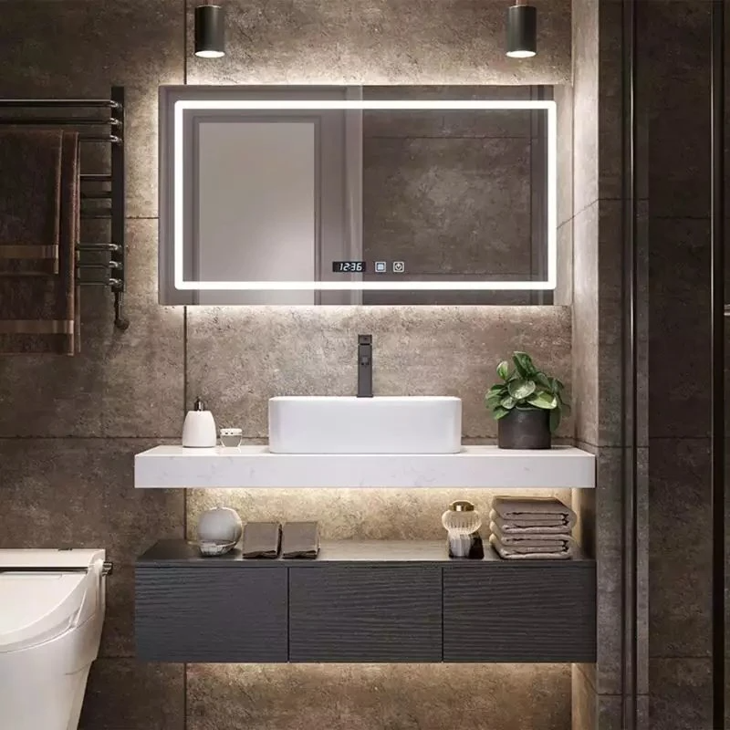 European Modern Bathroom with Mirror 72-Inch Hot Sale Double Sink Melamine Floating Bathroom Vanity