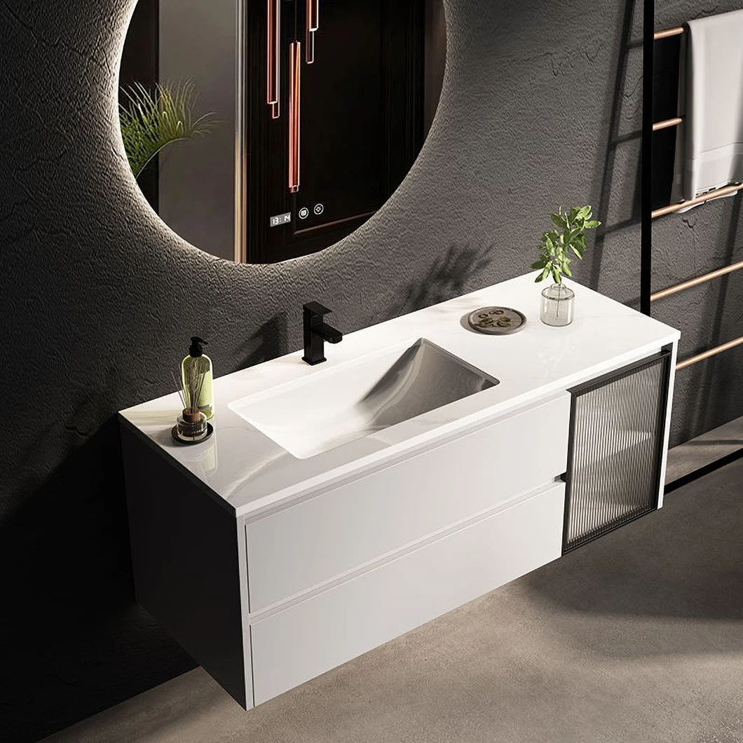 OEM Modern Nordic Combination Bathroom Washstand Smart Mirror Lighting Wood Minimalist Wash Basin Bathroom Cabinet