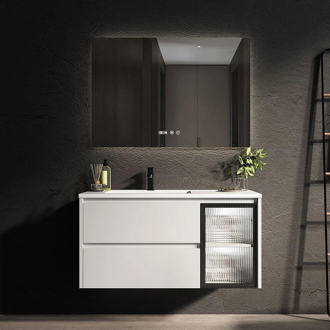 OEM Modern Nordic Combination Bathroom Washstand Smart Mirror Lighting Wood Minimalist Wash Basin Bathroom Cabinet