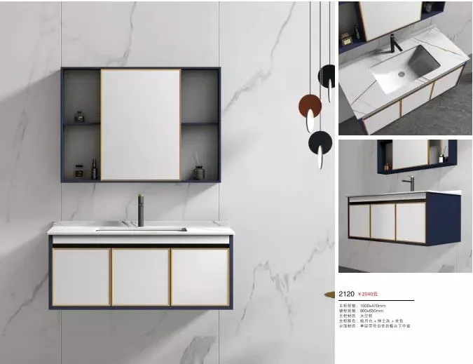 Simple Style PVC Washbasin Mirror Bathroom Wall Mounted Cabinet Vanity Furniture