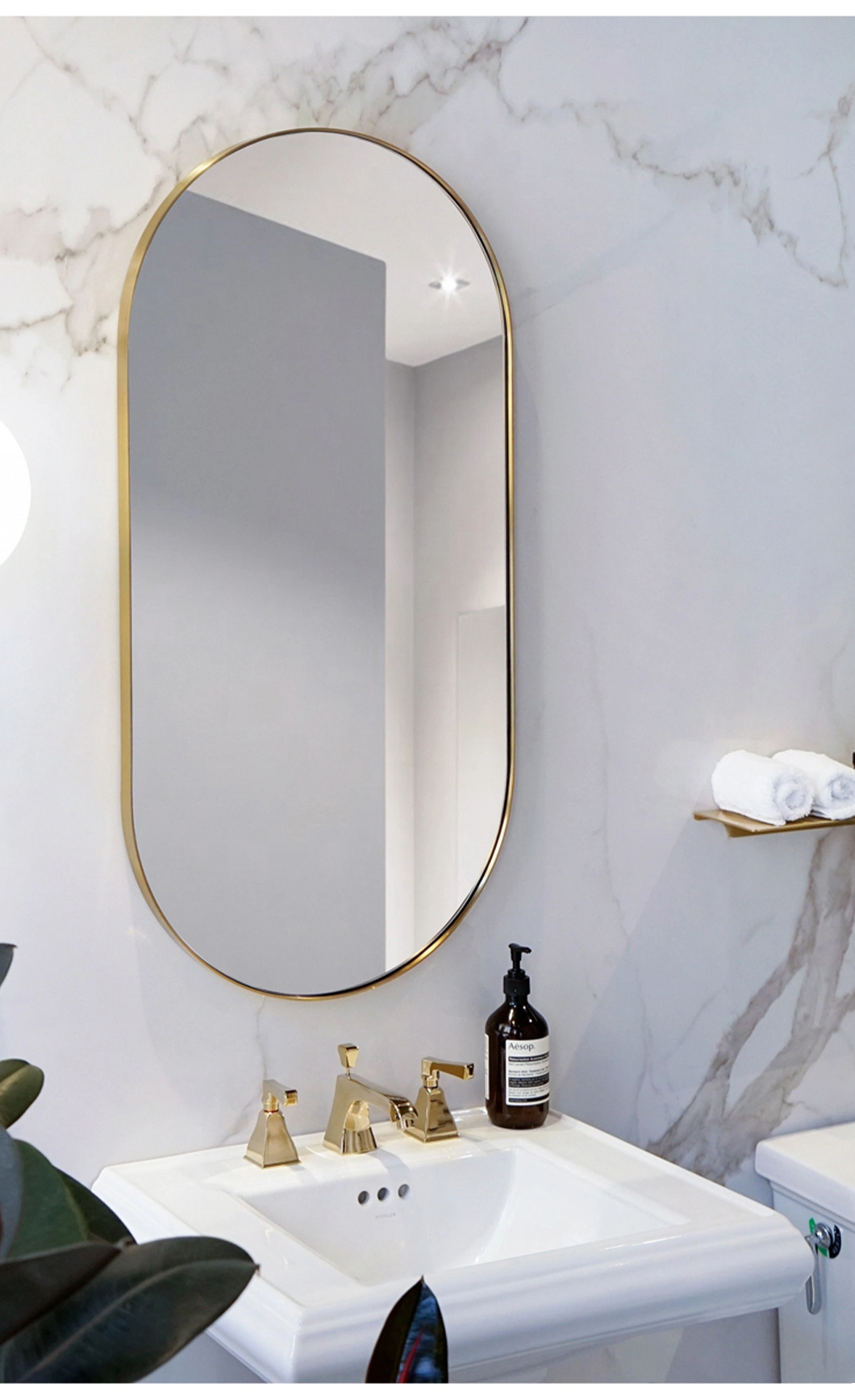 Fashion Wall Mounted Metal Make up Fancy Bathroom Mirrors Full Length Mirror Glass Mirror