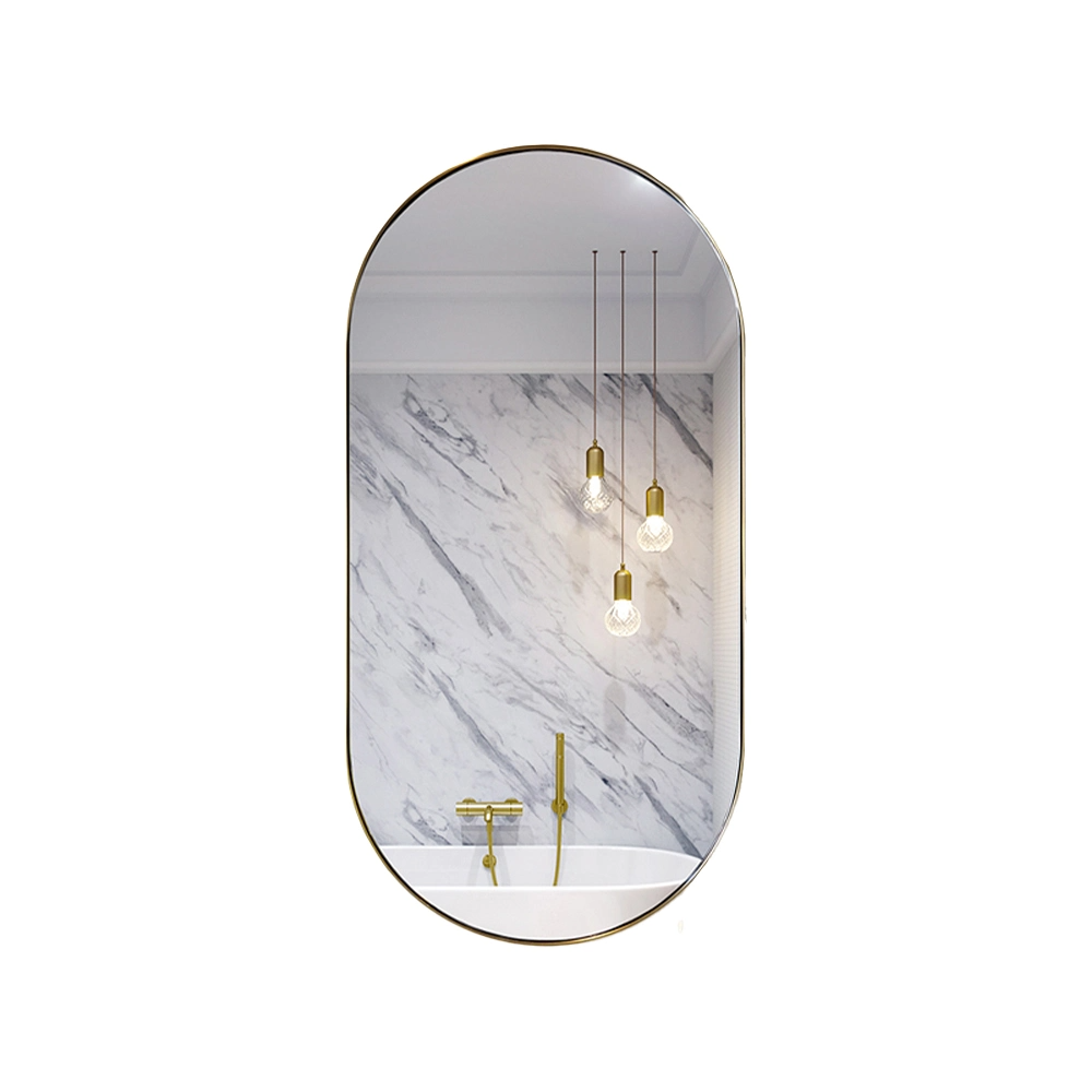 Fashion Metal Single Sided Glass Large Framed Mirrors Over Vanity Bathroom Mirror