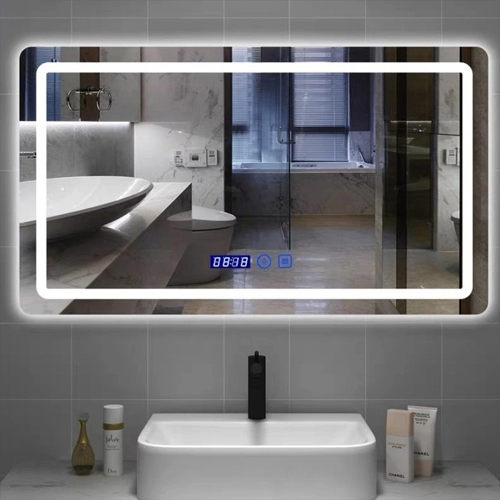 Factory Wholesale Touch Sensor Home Wall Decoration Salon Furniture Wall Mounted Make up LED Smart Home LED Bathroom Mirror with Defogger and Bluetooth Speaker