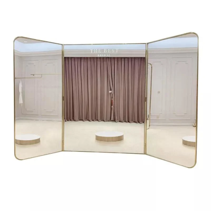 Factory Wholesale Standing Mirror Luxury Large Floor Mirror Square Round Full Length Mirror for Bridal Shop