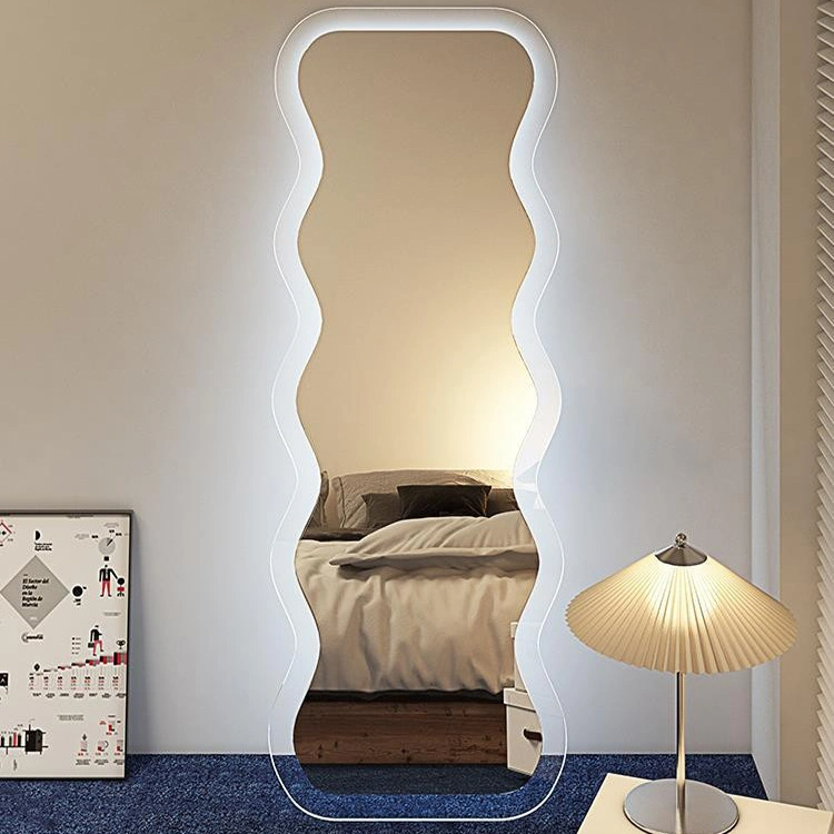 Nordic Household Wave Mirror Girl Fitting Mirror Ins Special-Shaped Acrylic Full-Length Mirror