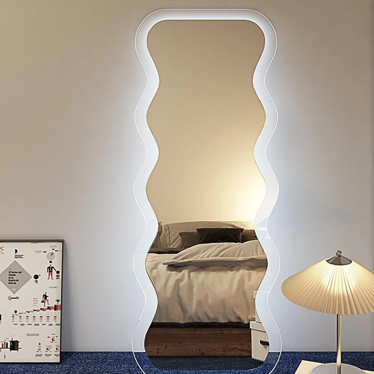 Nordic Household Wave Mirror Girl Fitting Mirror Ins Special-Shaped Acrylic Full-Length Mirror