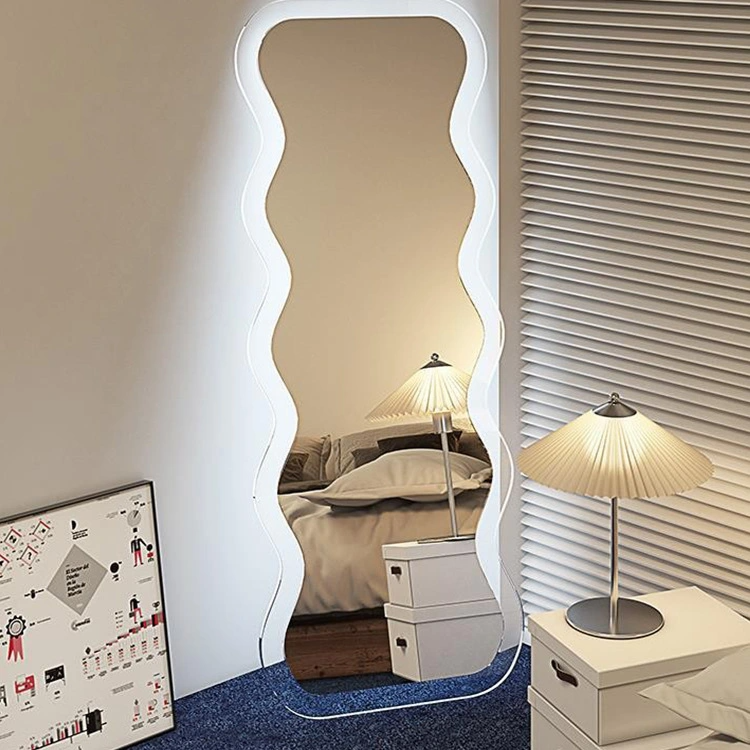 Nordic Household Wave Mirror Girl Fitting Mirror Ins Special-Shaped Acrylic Full-Length Mirror