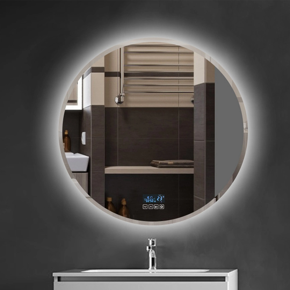 Round LED Bathroom Mirror Illuminated Anti Fog LED Light Bathroom Smart Makeup Vanity Mirror, Touch Dimmble Switch Color Temp Round LED Bathroom Mirror